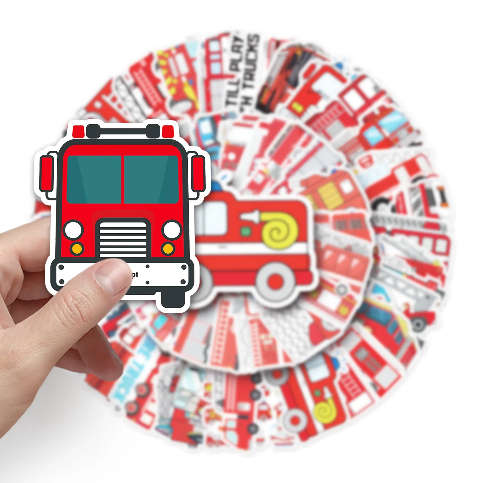 50PCS Fire Truck Vinyl Sticker - Laptop Original Accessories 评论和价格
