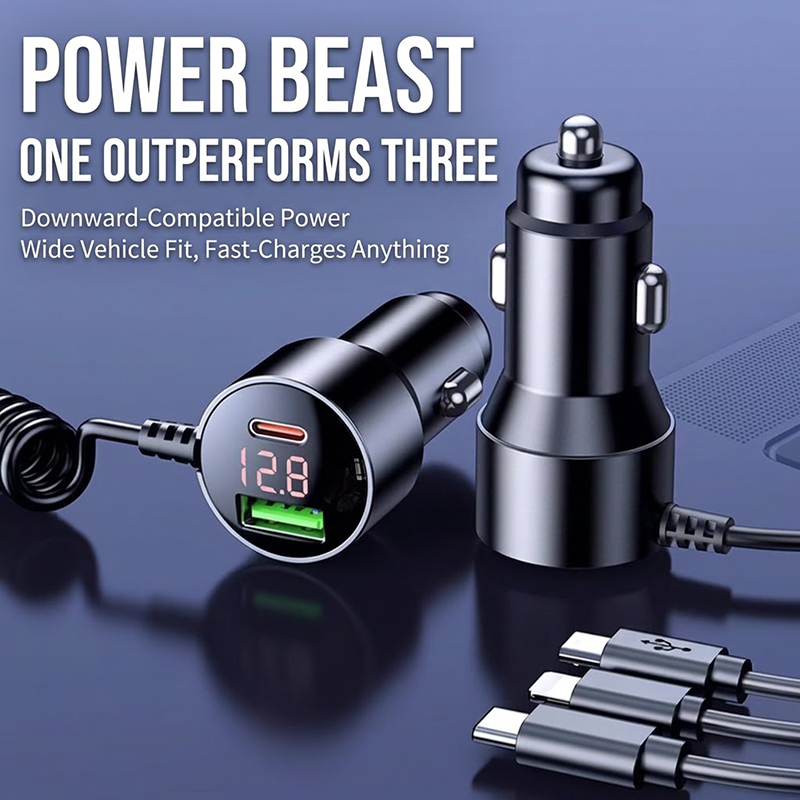 3-in-1 Coiled Car Charger with - Laptop Charger 评论和价格