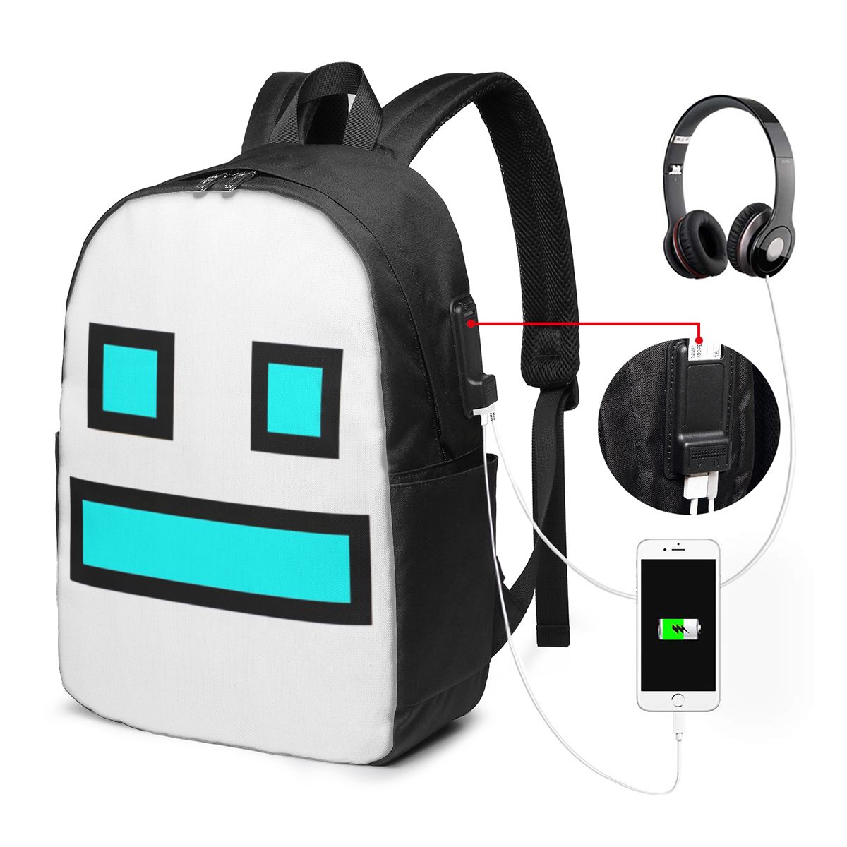 Video Game Geometry Dash Backp - Laptop Bag 评论和价格