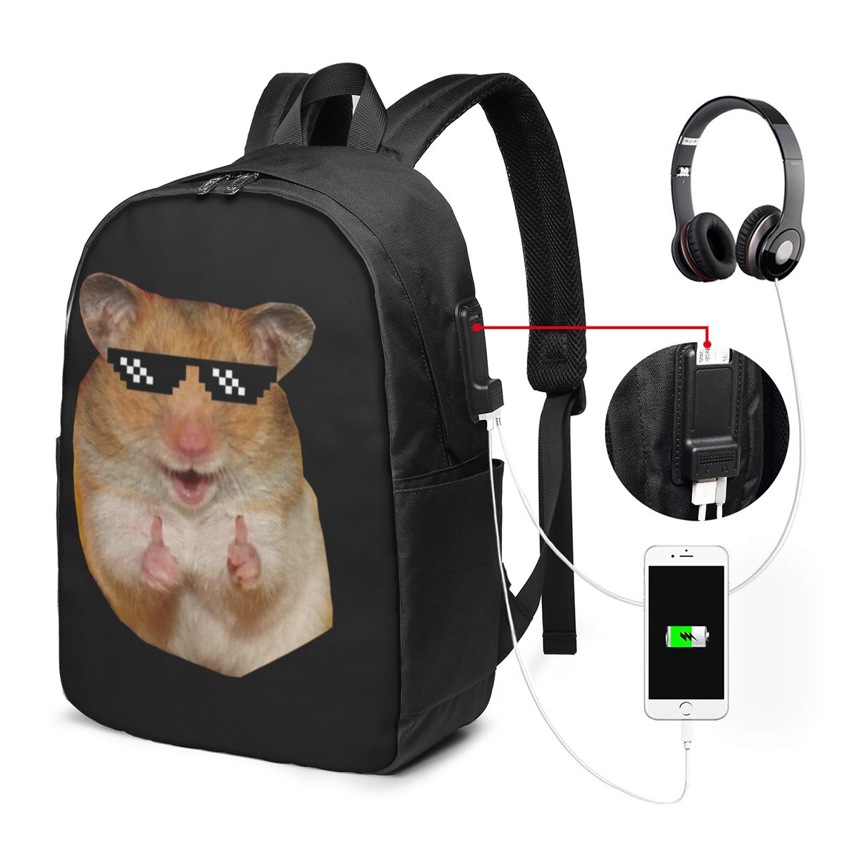 Funny Hamster Backpack Travel  - Laptop Bag 评论和价格