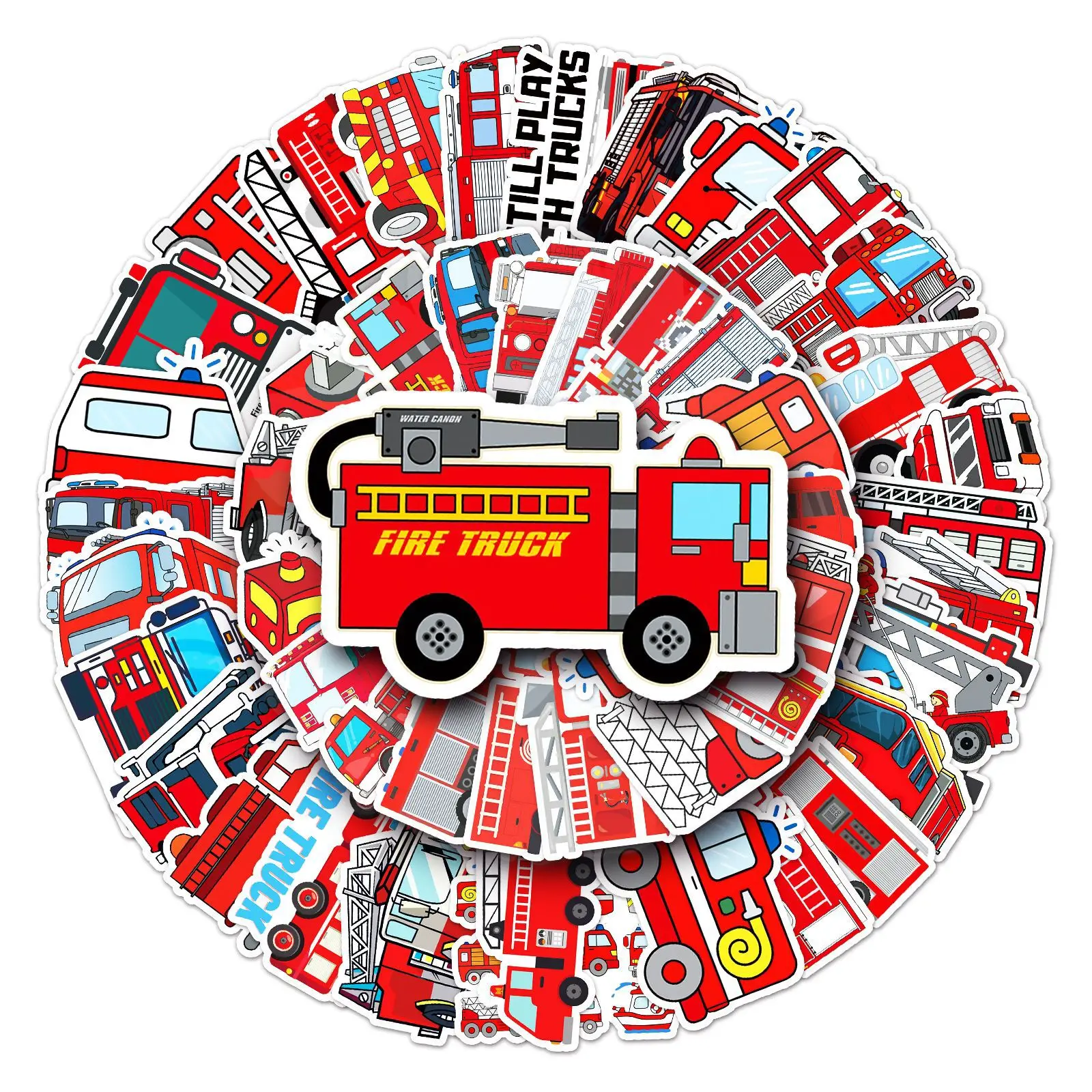 50PCS Fire Truck Vinyl Sticker - Laptop Original Accessories 评论和价格