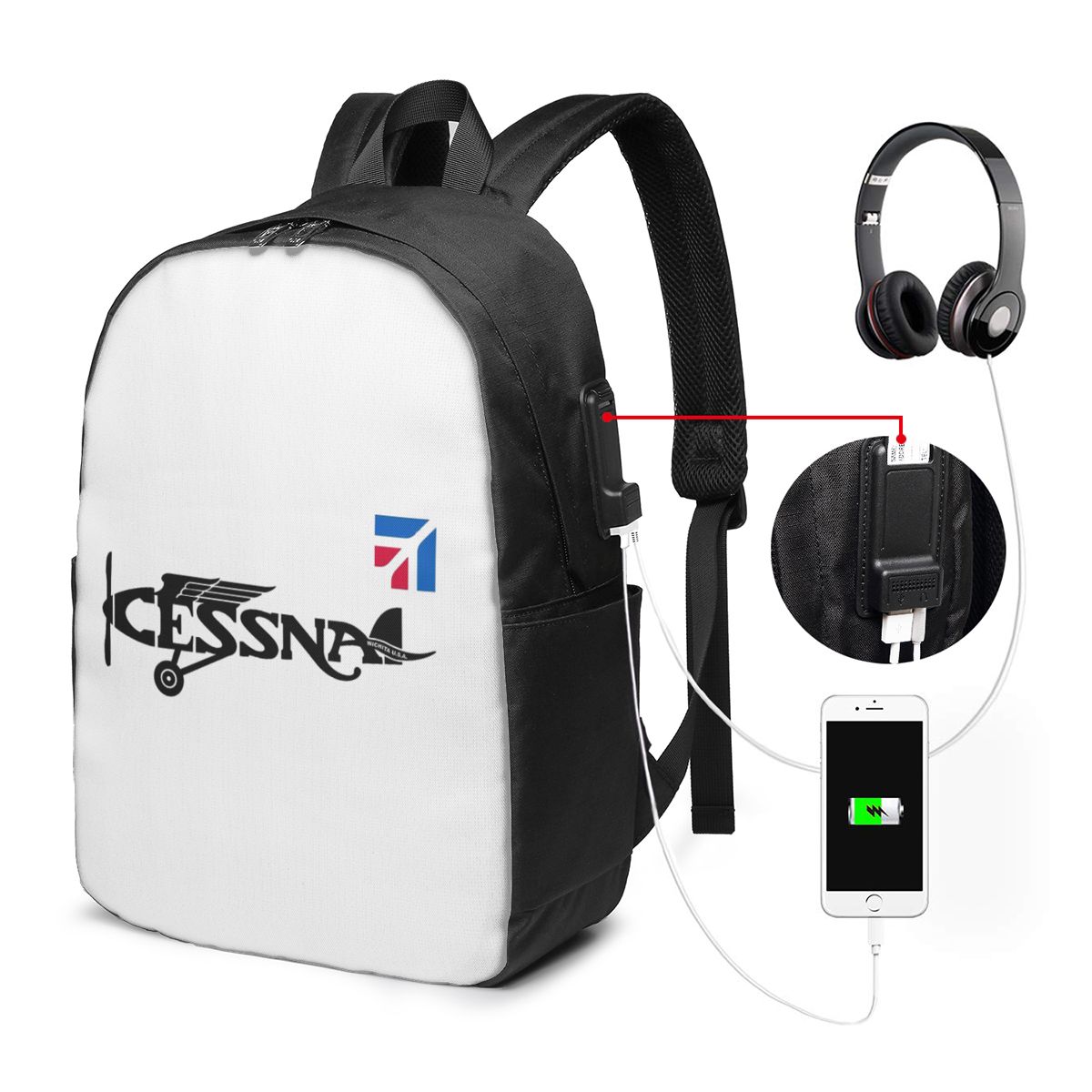 Cessna Logo Backpack Travel No - Laptop Bag 评论和价格