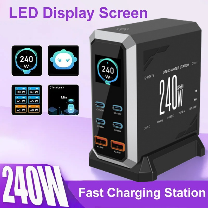 NEW 2026 240W GaN Charger 6-IN - Laptop Charger 评论和价格