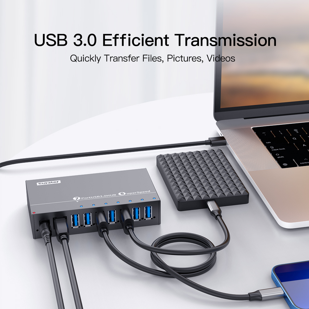 A173 7 Ports USB3.0 Metal Indu - Usb Hub 评论和价格