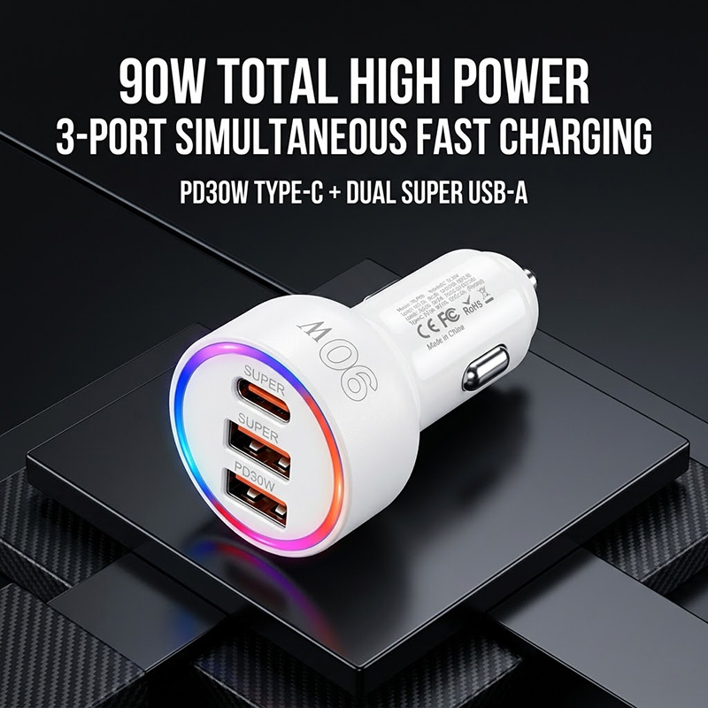 90W Car Charger Adapter with M - Usb C Hub 评论和价格