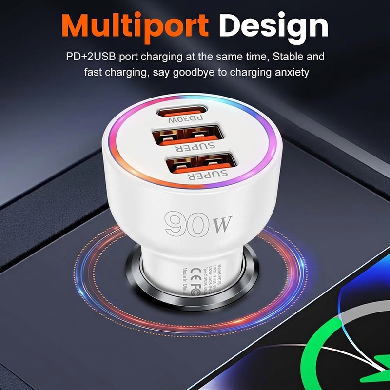 90W Car Charger Adapter with M - Usb C Hub 评论和价格